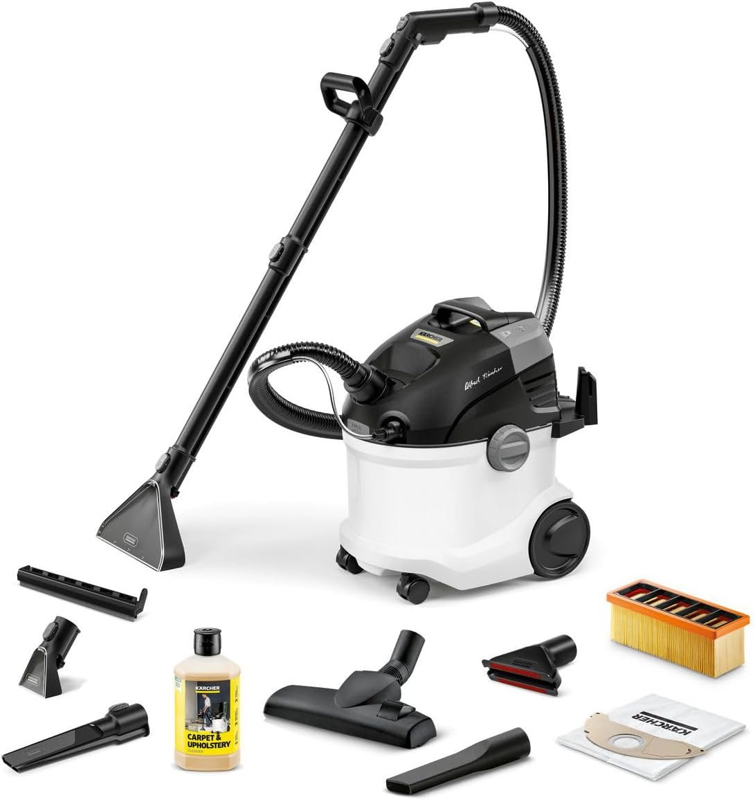 KÄRCHER Nettoyeur tapis et moquettes, Accessoires de Lavage et Suceurs pour Sol Dur, 4 l, Réservoirs Eau Propre/Sale: 4 l, 2-en-1