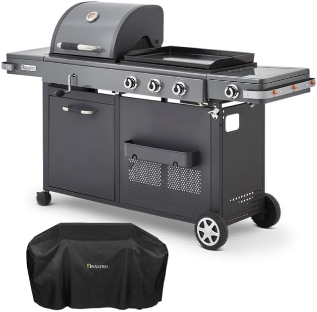 Plancha, 60 × 42 cm, BRASERO, 49 × 42 cm, 10, 8 kW, 3 brûleurs, 2, 15 kW, 3 brûleurs 10, 8 kW, 14 convives, portable, BY FAVEX, LONGTIME