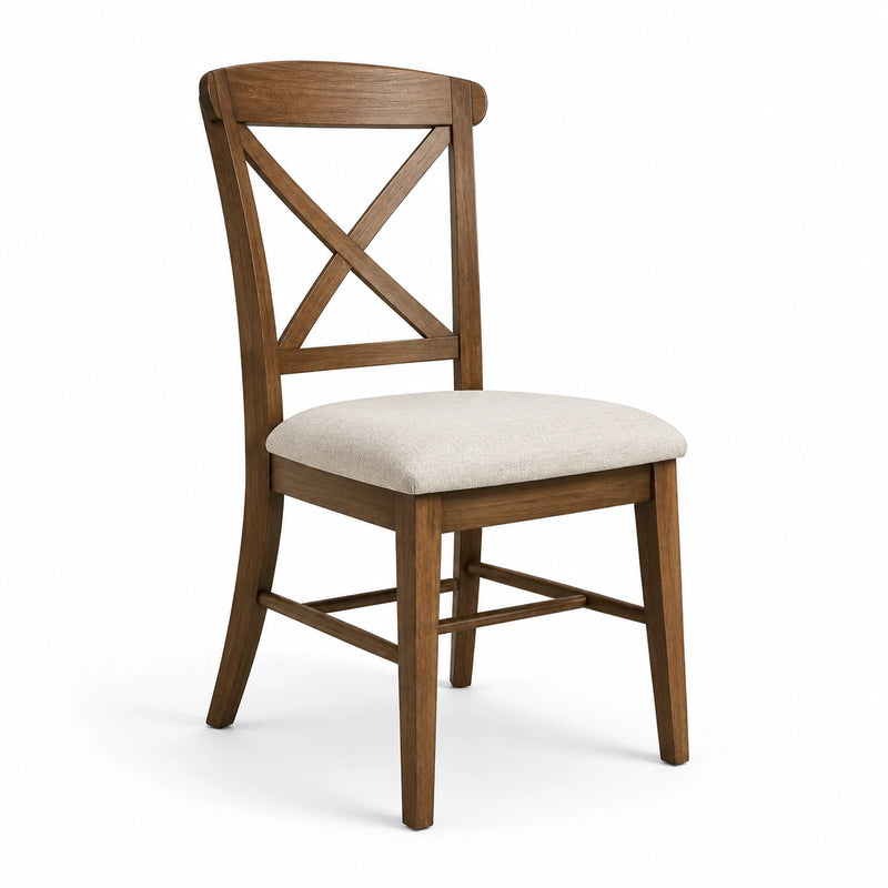 Chaise en bois de chêne avec assise en polyester beige