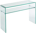Console, 12 mm, verre, Vente-unique, 110 cm, 75 cm, 35 cm, 12mm, 1 Niche, Verre trempé, Transparent, STILEOS