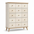 Commode à 15 tiroirs en bois massif et MDF avec motifs