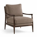 Fauteuil en bois avec coussins en tissu marron