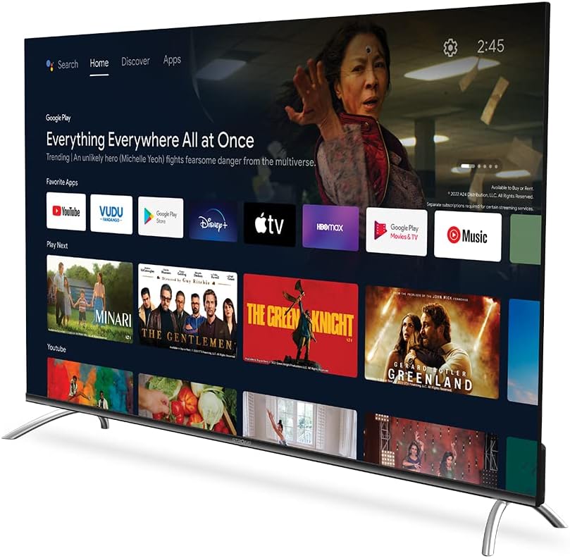 Téléviseur, 126 cm, télécommande, 50 pouces, écran 126 cm, SRT50UD7553 DVB-T2, 4K UHD, DVB-T2 HEVC 265/C/S2, HDR 10, Wi-Fi, Bluetooth