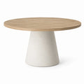 Table ronde en bois de chêne et béton 120cm