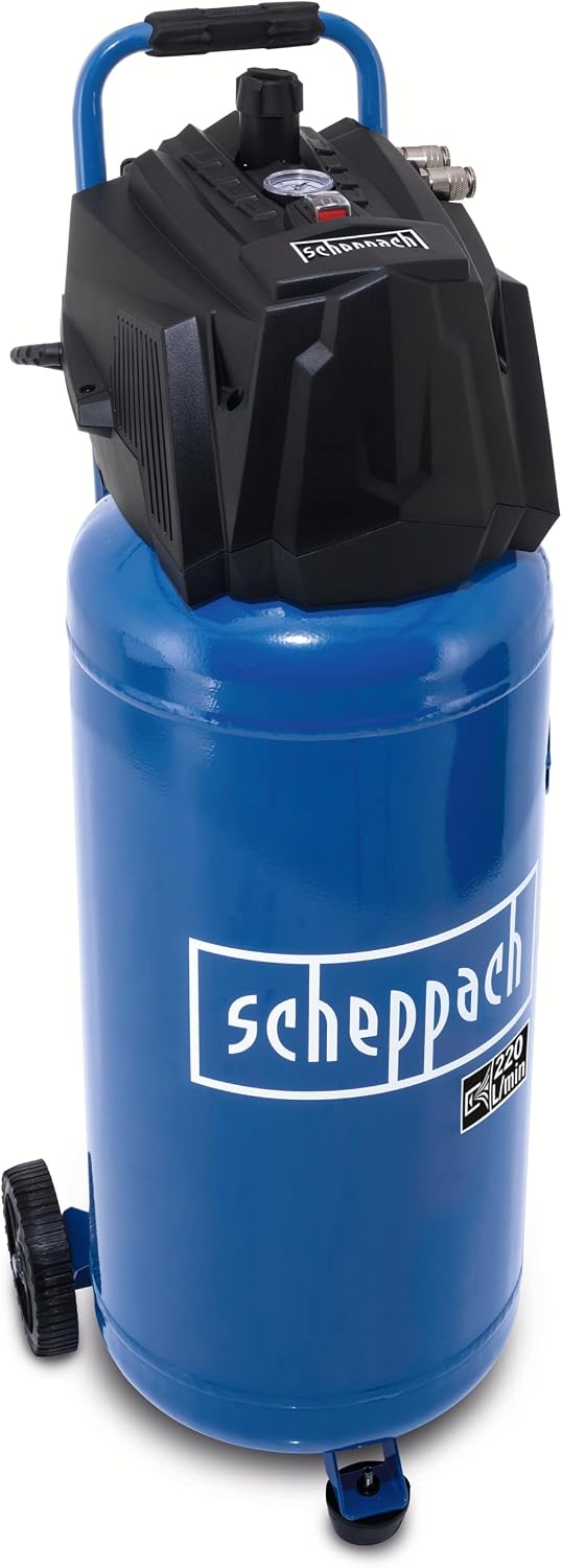 Scheppach Compresseur d'air, 50 L, 220 L, 1500 W, 230 V, 350 mm, 980 mm, HC51V, 1, 5 KW