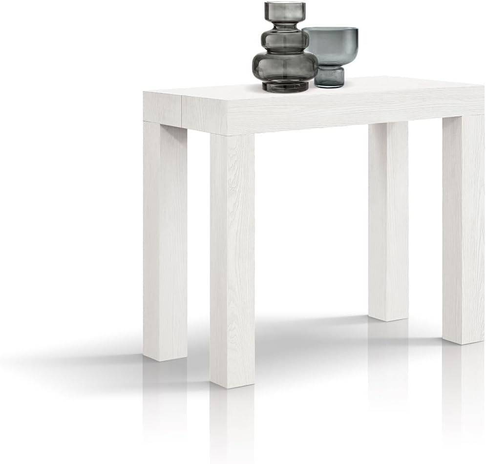 Console, 300 cm, PAZZO DESIGN, Jusqu'à 12 Places, De 45 à 300 cm, id_1980, Blanc frêne, Made in Italy