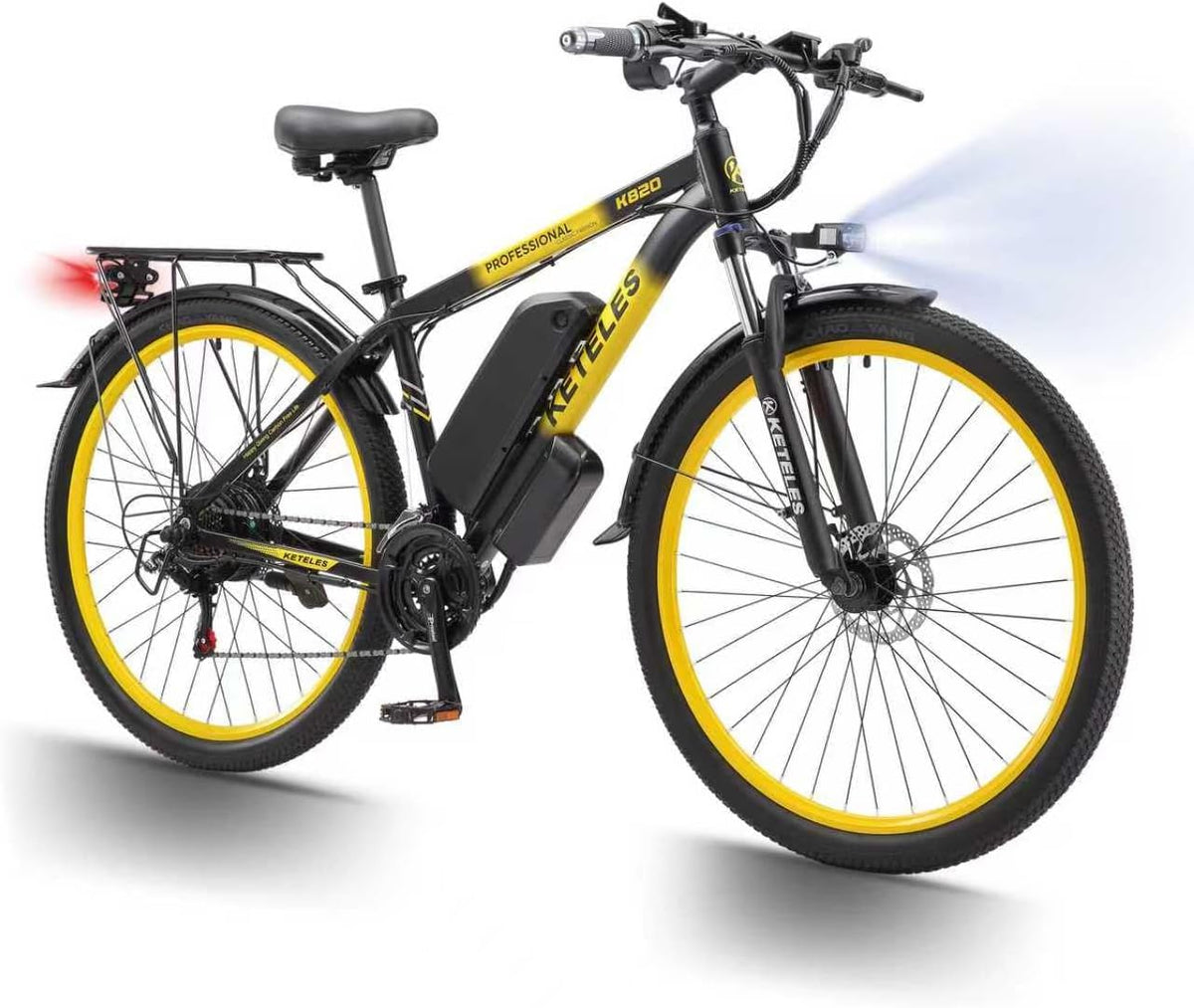 Vélo, 26 Pouces, VTT Electrique Adulte Homme avec Porte-téléphone, QIKAITU, 21 Vitesses, 25km/h Moteur 250w 21 Vitesses, K820 25km, 48V
