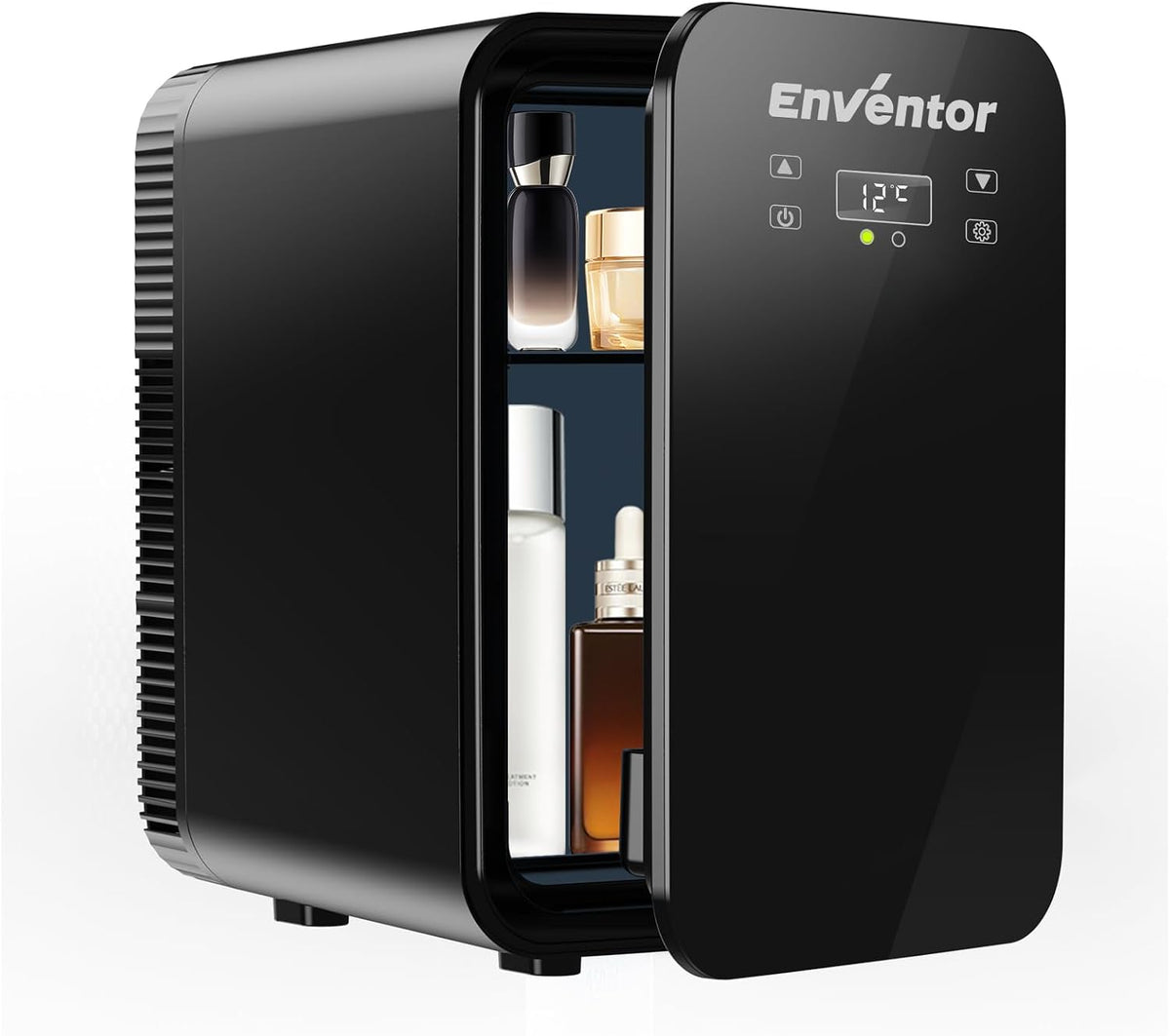 Enventor Mini réfrigérateur, 330 ml, 10L, 20 °C, 60 °C, 220V, 240V, 12V, Mini Frigo 10L, Noir, portable, Double Système de Refroidissement