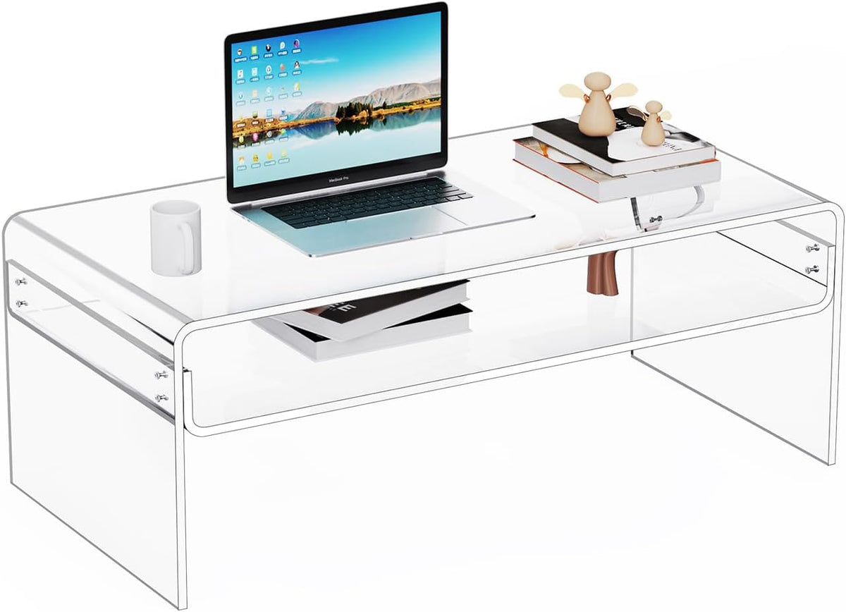 Table basse solaround, pour Salon, 80 × 50 × 38 cm, Chambre, Transparente
