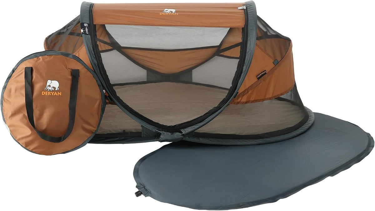 Lit, 36 × 7 × 36 cm, Pop Up Tente pour Bébé Montée en 2 Secondes, Deryan, 120 × 75cm, Moustiquaire & Sac de Voyage Inclus, Facile à Plier