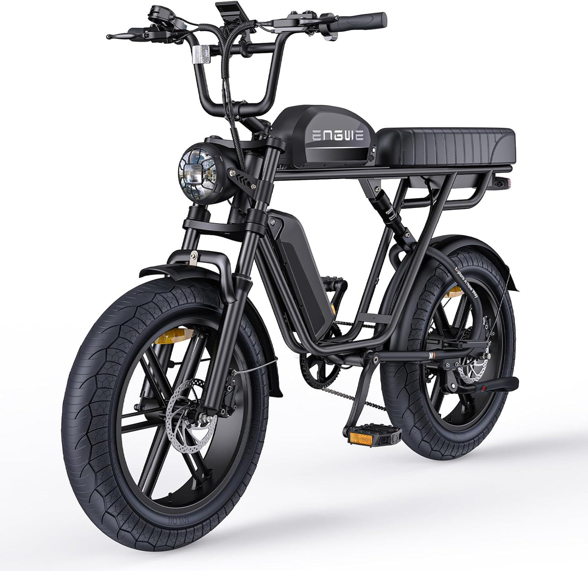 ENGWE Fat Bike électriques, E Bike Hommes Vélo électrique-Ebike avec Une Batterie/ 2 Batteries, 4.0 Pouces, 7 Vitesses, 75km 150km, 48V, 15.6Ah