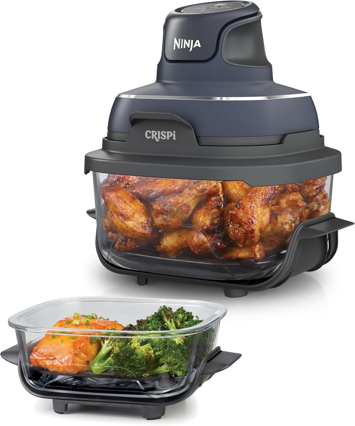NINJA Friteuse sans huile, 4 modes, verre, 4-en-1, 1, 4L, 1 700W, 3, 8L, 34, 5cm, 30, 4cm, 34cm, CRISPi Friteuse à air Design Compact 4-en-1