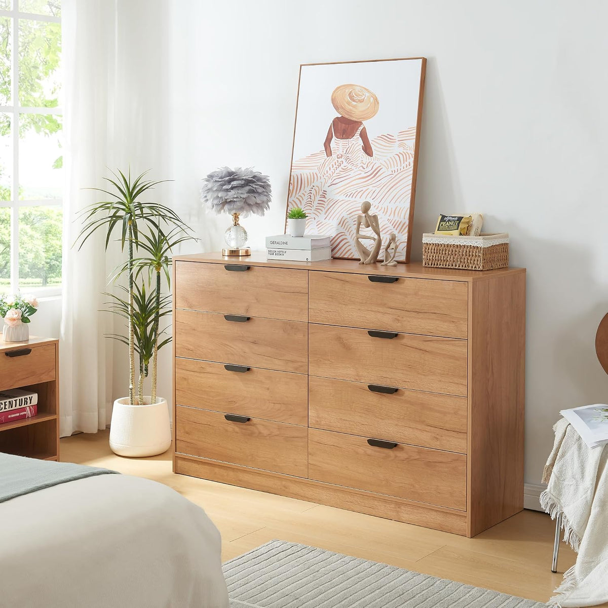 Commode, 90 × 140 × 40 cm, en.casa, 20 × 68 cm, 8 Tiroirs