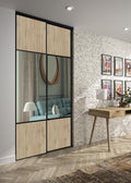 OPTIMUM Porte coulissantes, Style Moderne pour Dressing ou Séparation, 120 × 250 cm, Panneaux Bois et Miroir, 180 × 250 cm