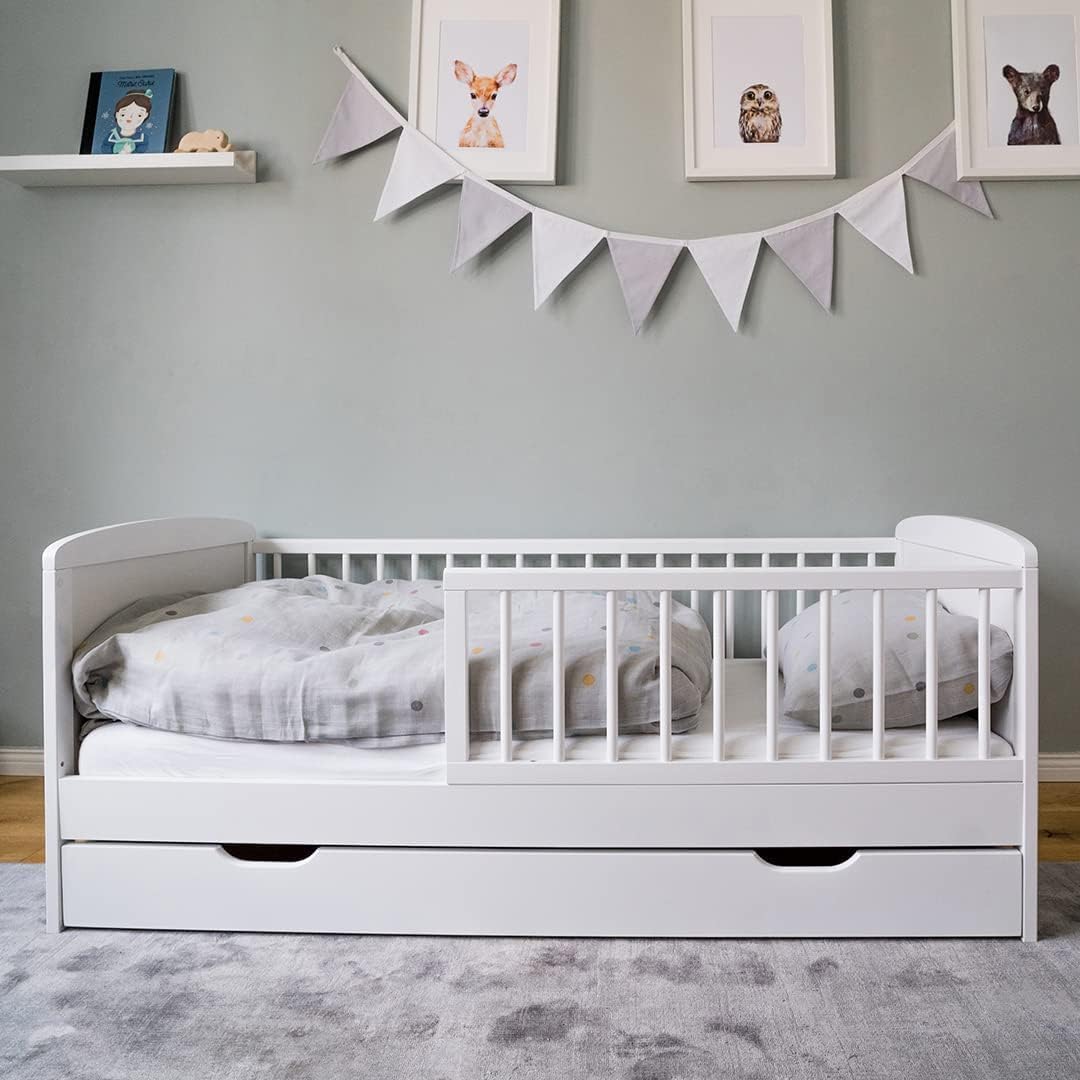Lit, 140 × 70 cm, en Bois Massif Blanc, Kids Collective, 70 × 140 cm, 90 × 200 cm, 144, 2 × 75, 7 × 64 cm, 110 cm