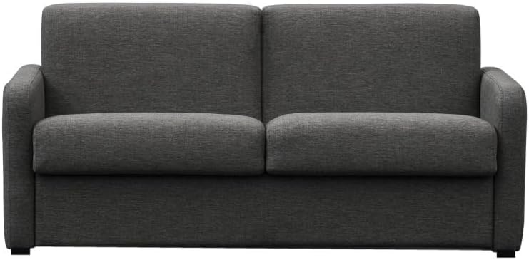 Canapé, 13 cm, en Tissu, LOUNGITUDE, 3 Places, Gris foncé -L178cm, Véritable Matelas, 140 × 190cm, 160 × 190cm, 13cm, Agathe
