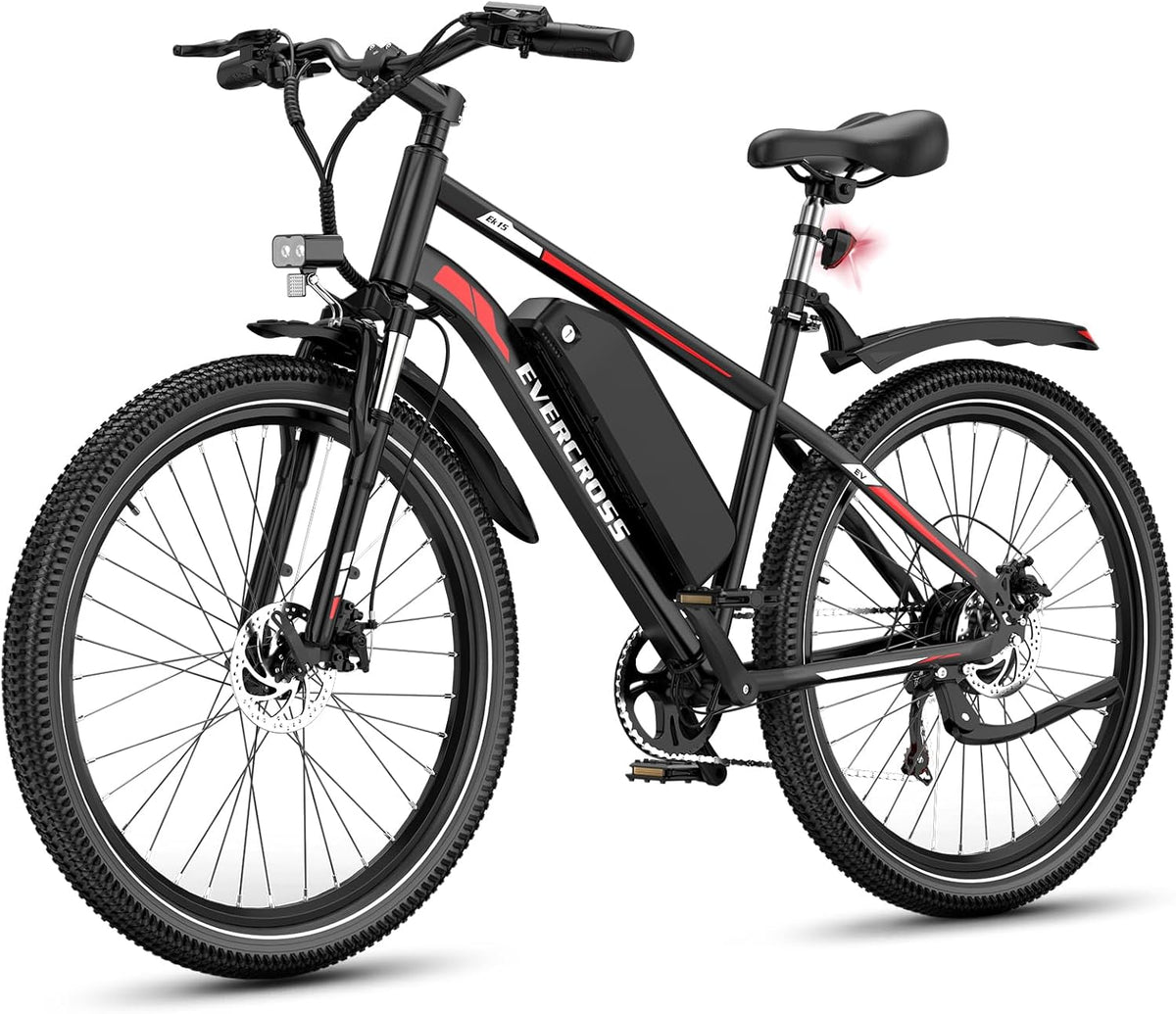 VTT, EK15 Vélo électrique pour Adultes, Batterie 36V 13Ah, 27, 5 pouces, EVERCROSS, 3 niveaux, 7-S Vitesses, Vélos Electriques Urbains pour Unisexe