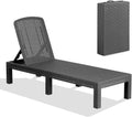 BOLLI Bain de soleil, réglable, Résine Imitation rotin tressé, 186 × 60 × 29 cm, Chaise Longue Jardin Exterieur, pliable, Dossier réglable