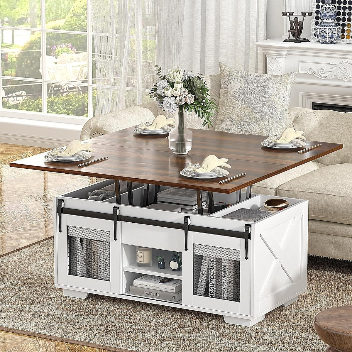 Table basse, 41, 3 pouces, VOWNER, 2 étagères, 2 portes