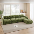 Canapé, 4places 1pouf, Tissu Chenille, EURHCIO, 1 Pouf, Modulable et Convertible, Aucun Montage Requis
