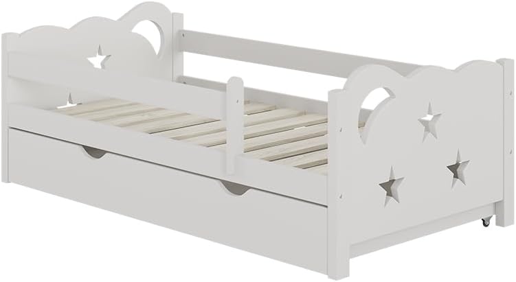 Lit, 70 × 140 cm, VitaliSpa, 146 × 53 × 76 cm, 1 tiroir, Blanc