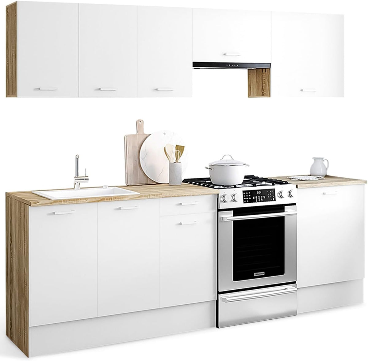 Cuisine, 240 cm, IDMarket, 32 cm, 11 cm, 15 mm, 2.5 cm, 48 cm, 90 cm, 80 cm, 60 cm, 90cm