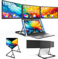 HONGO Moniteur PC, 15, 6 Pouces, HDMI Écran Portatif USB C avec Adaptateur&Support Pliage 360°, 414 × 315 × 27 mm, 1 pouce, 1080P