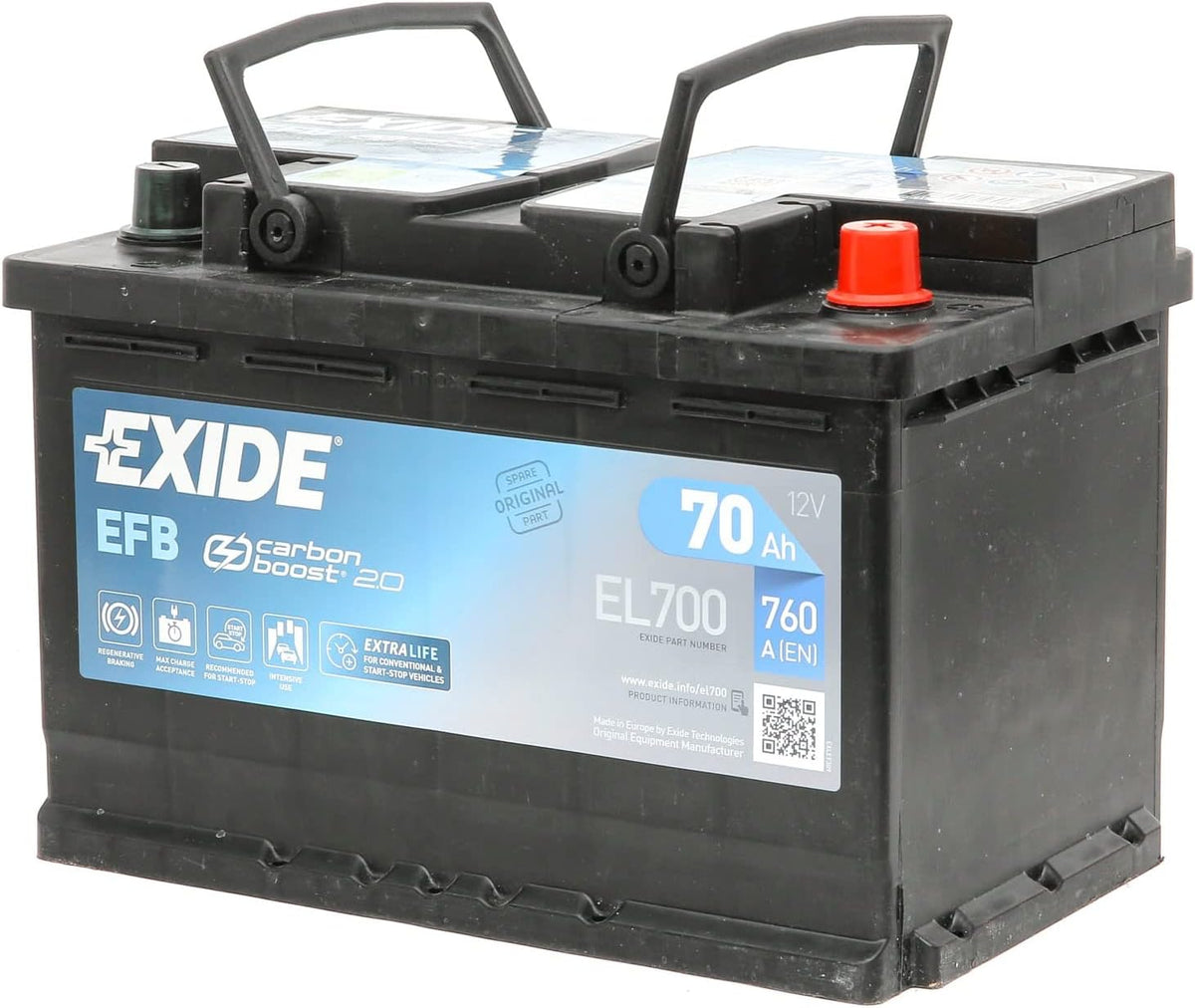 Batterie de voiture, EL700 720A, Exide Technologies, 70Ah, 12V