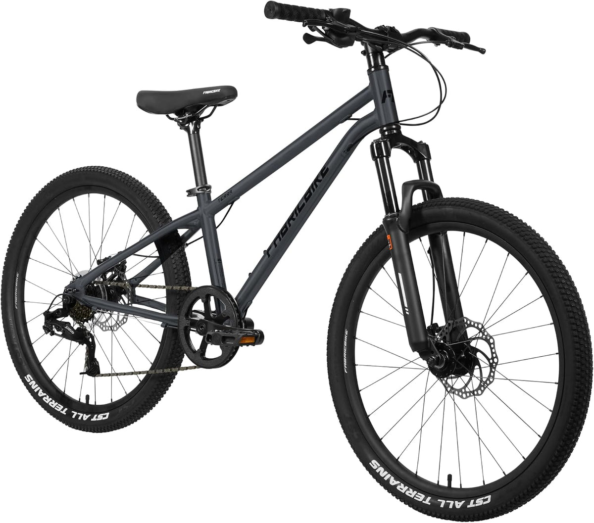 FabricBike VTT, 24 Pouces, 7 Vitesses, 100 mm, 10 et 11 Ans, Terra, Frein à Disque, Suspension Avant