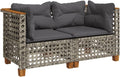 Canapé YNGBHFNOP, Salon de jardin en acacia massif avec coussins confortables, Résistant pratique pour relaxation