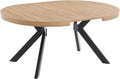 Table, 1.2 mm, Vente-unique, 220 cm, 120 cm, 76 cm, 50 cm, 131 cm, 17 cm, 8 couverts, Naturel Clair et Noir, KOMONI