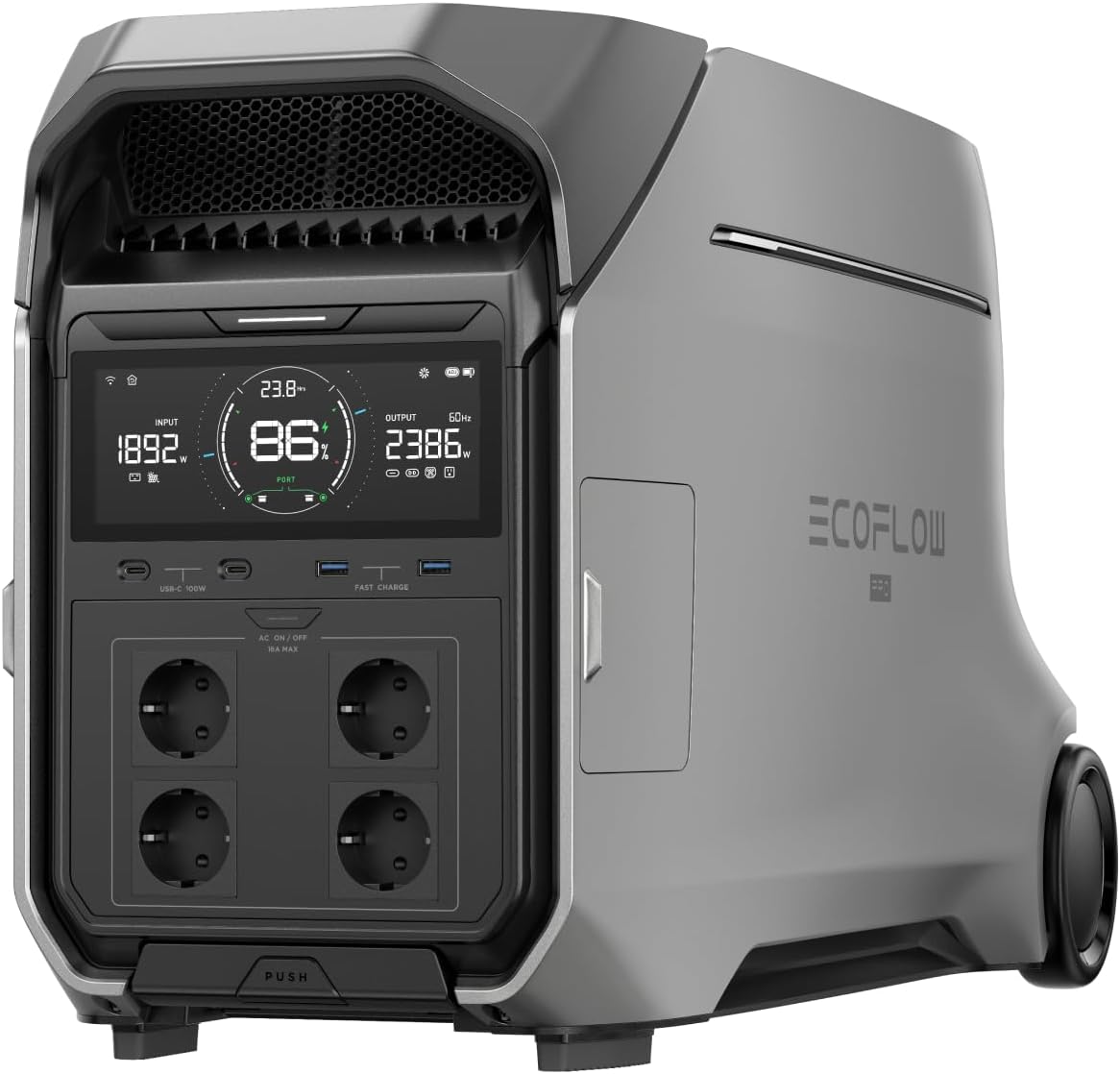 EF ECOFLOW Station électrique, 4096 Wh, batterie LFP, 230 V, 4 000 W, 6 000 W, portable