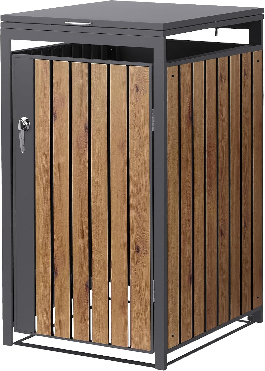 Abri pour poubelles, 68 × 80 × 120 cm, Habillage de Poubelle avec Couvercle Rabattable/Porte, ML-Design Box pour 1, ML DESIGN modern living