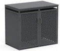 GOPLUS Abri pour poubelles, Abri Poubelle Extérieur Double avec Portes Grillagées, 40 × 20 mm, 66 × 80 cm, 132 × 80 × 117 cm, 1 mm, 0, 6 mm, 120L