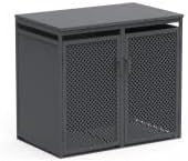 GOPLUS Abri pour poubelles, Abri Poubelle Extérieur Double avec Portes Grillagées, 40 × 20 mm, 66 × 80 cm, 132 × 80 × 117 cm, 1 mm, 0, 6 mm, 120L